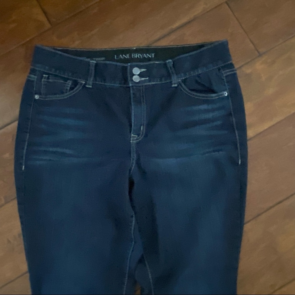 Lane Bryant High Rise Skinny 16 short dark blue tighter tummy technology